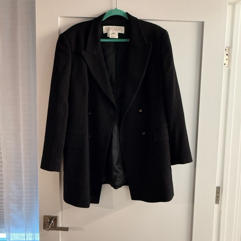 Escada Black Pinstripe Jacket